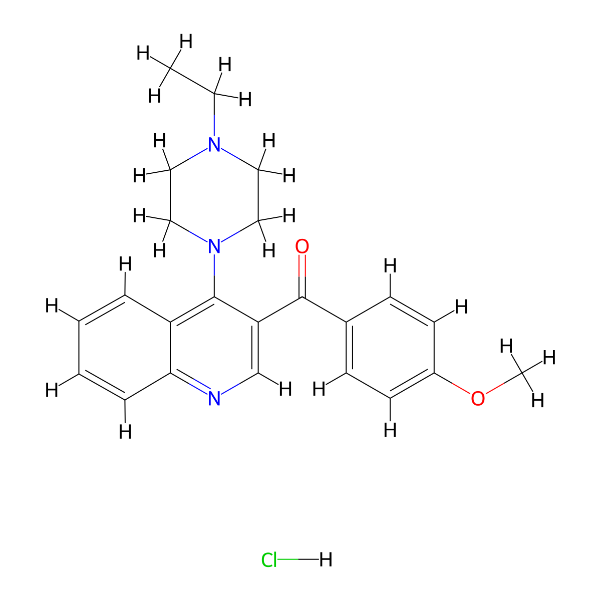 4-(4-Ethylpiperazin-1-yl)-3-(4-methoxybenzoyl)quinoline hydrochloride molecular structure, CAS 2097857-01-5