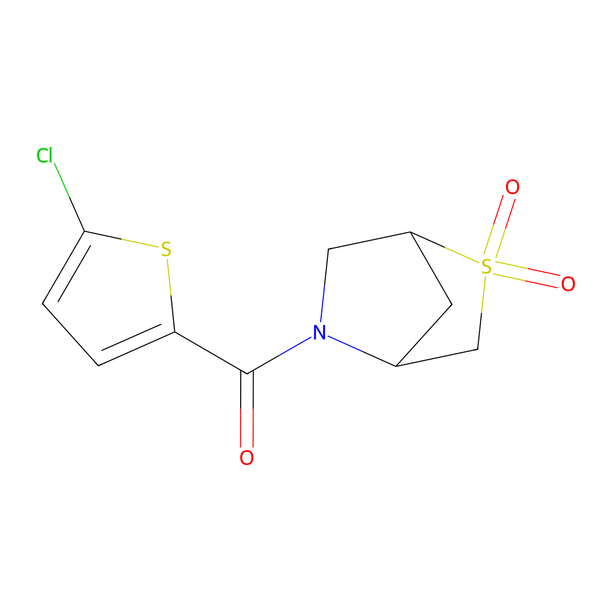 (5-Chlorothiophen-2-yl)(2,2-dioxido-2-thia-5-azabicyclo[2.2.1]heptan-5-yl)methanone molecular structure, CAS 2097857-08-2