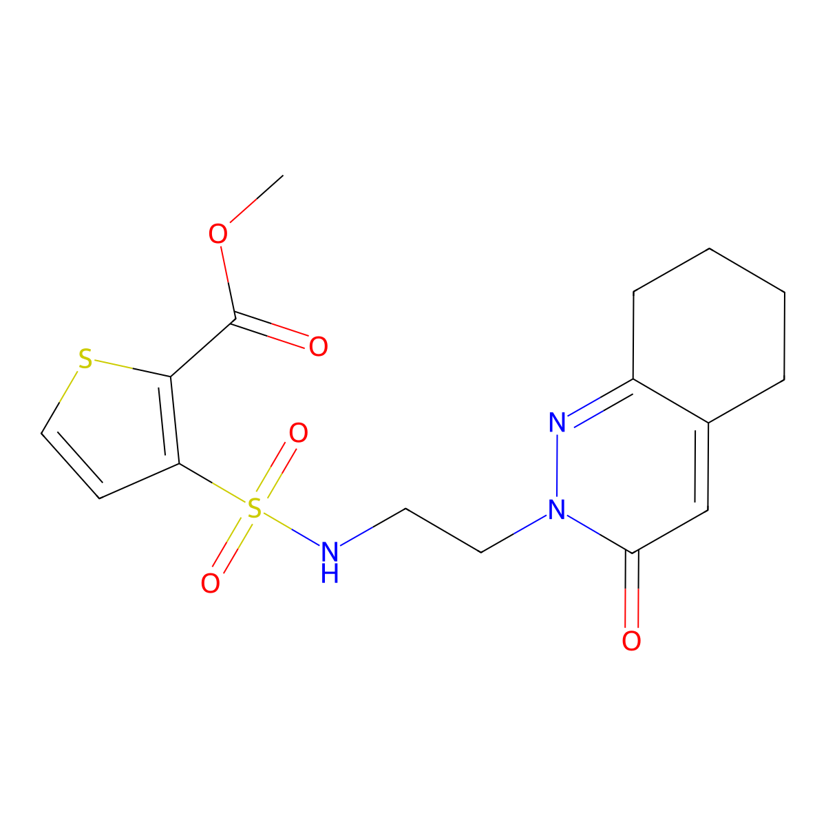 methyl 3-(N-(2-(3-oxo-5,6,7,8-tetrahydrocinnolin-2(3H)-yl)ethyl)sulfamoyl)thiophene-2-carboxylate molecular structure, CAS 2097857-13-9