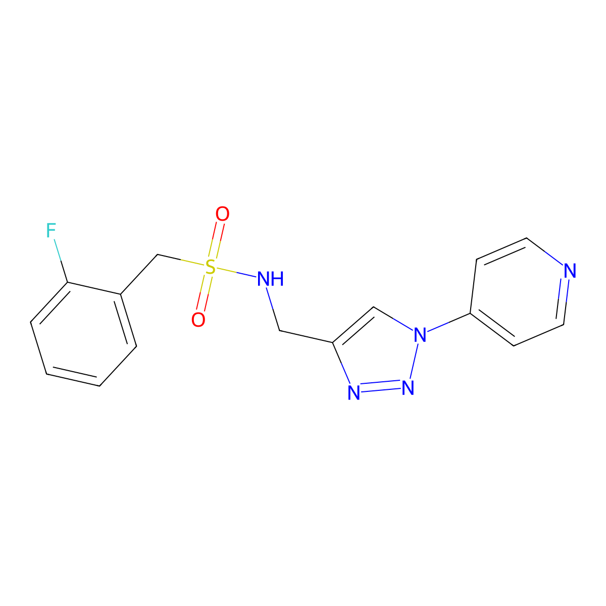 1-(2-fluorophenyl)-N-{[1-(pyridin-4-yl)-1H-1,2,3-triazol-4-yl]methyl}methanesulfonamide molecular structure, CAS 2097857-15-1