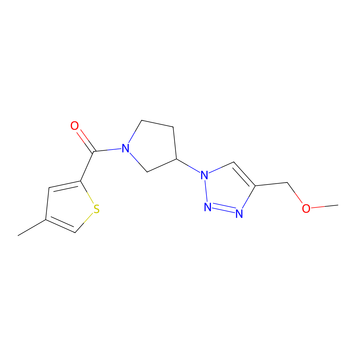 4-(methoxymethyl)-1-[1-(4-methylthiophene-2-carbonyl)pyrrolidin-3-yl]-1H-1,2,3-triazole molecular structure, CAS 2097857-29-7