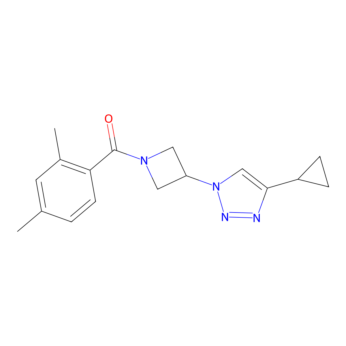 (3-(4-cyclopropyl-1H-1,2,3-triazol-1-yl)azetidin-1-yl)(2,4-dimethylphenyl)methanone molecular structure, CAS 2097857-37-7