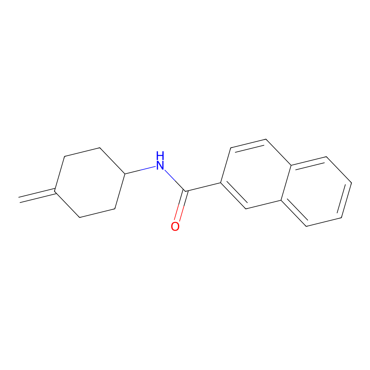 N-(4-methylidenecyclohexyl)naphthalene-2-carboxamide molecular structure, CAS 2097857-40-2