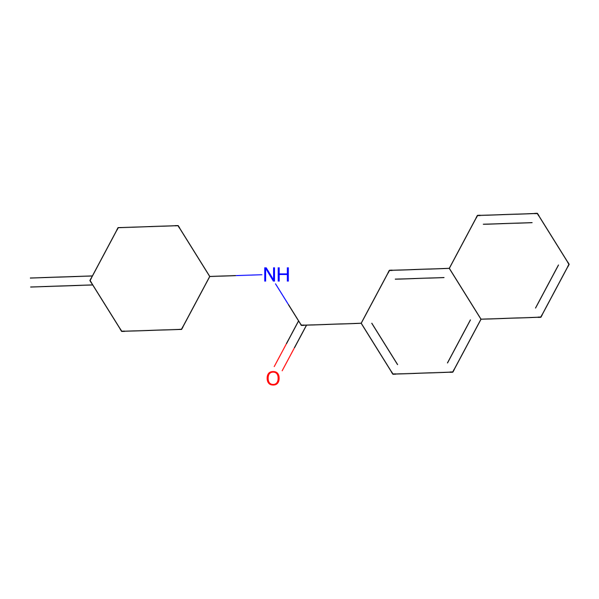 N-(4-methylidenecyclohexyl)naphthalene-2-carboxamide molecular structure, CAS 2097857-40-2