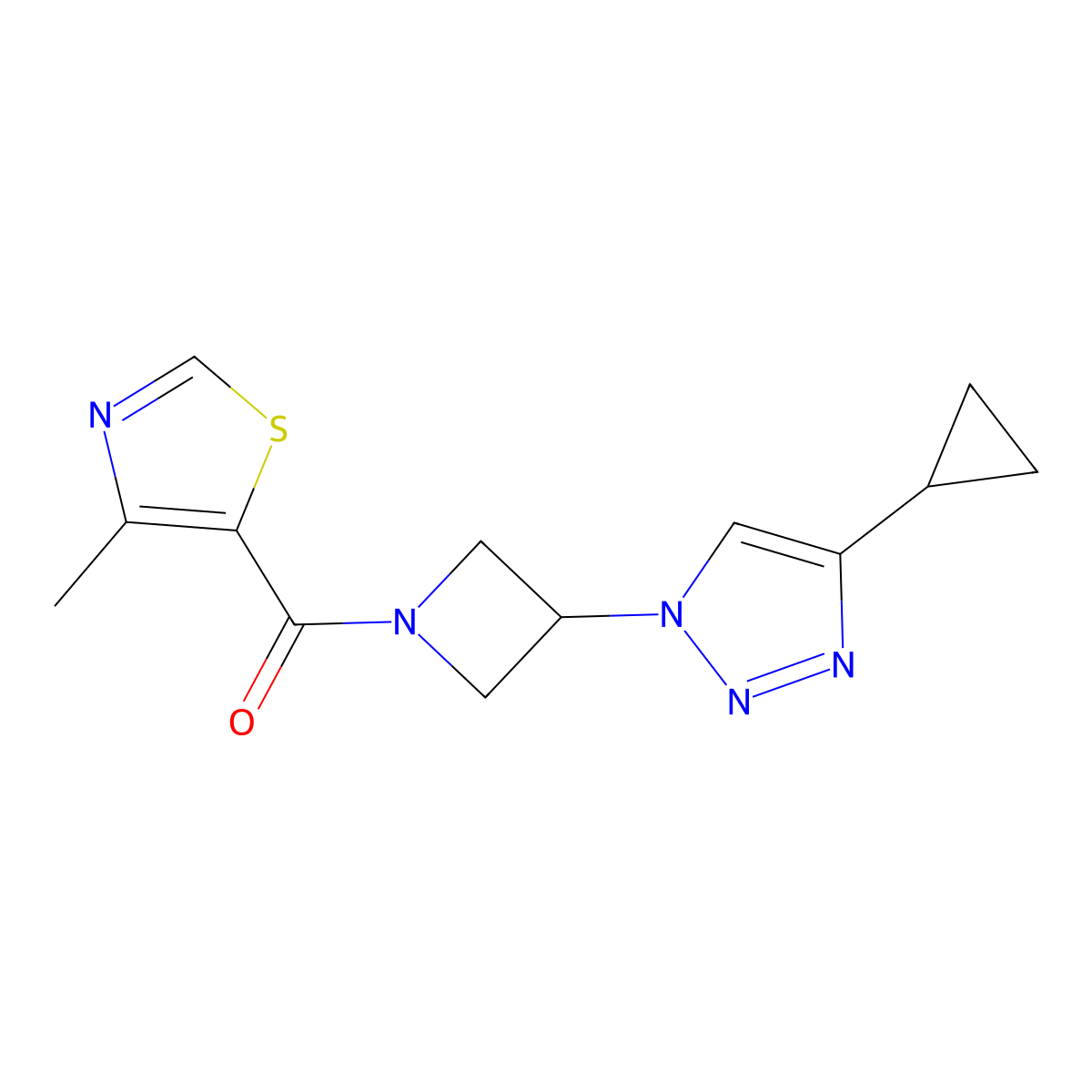 (3-(4-cyclopropyl-1H-1,2,3-triazol-1-yl)azetidin-1-yl)(4-methylthiazol-5-yl)methanone molecular structure, CAS 2097857-42-4