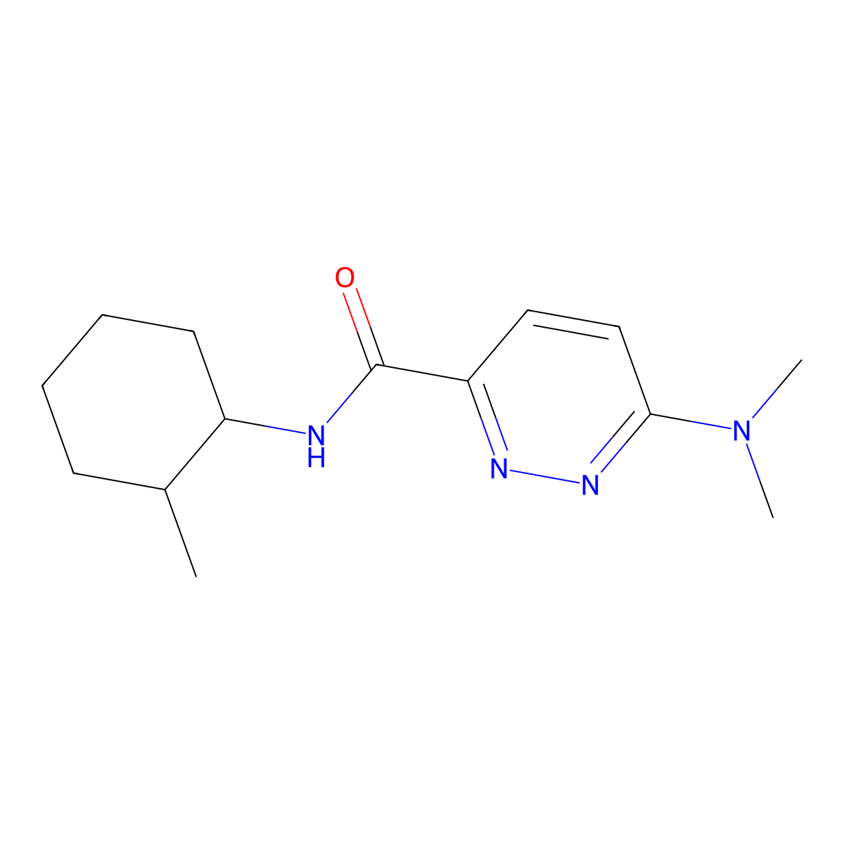 6-(dimethylamino)-N-(2-methylcyclohexyl)pyridazine-3-carboxamide molecular structure, CAS 2097857-67-3