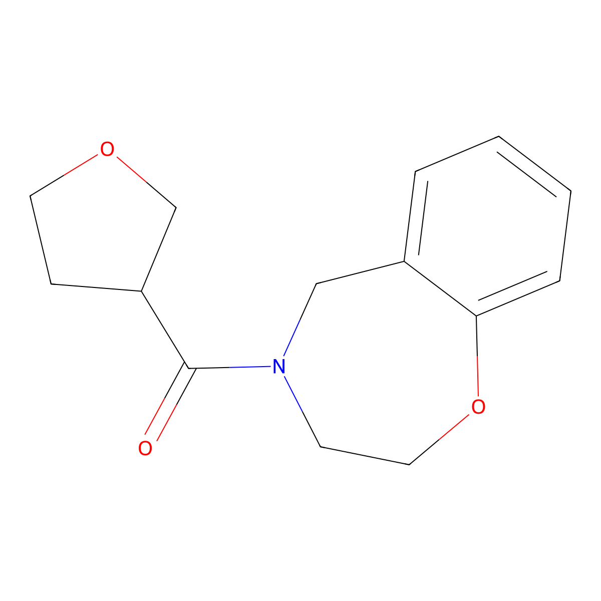(2,3-dihydrobenzo[f][1,4]oxazepin-4(5H)-yl)(tetrahydrofuran-3-yl)methanone molecular structure, CAS 2097857-69-5