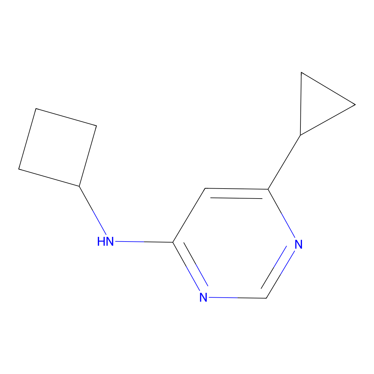 N-cyclobutyl-6-cyclopropylpyrimidin-4-amine molecular structure, CAS 2097857-71-9