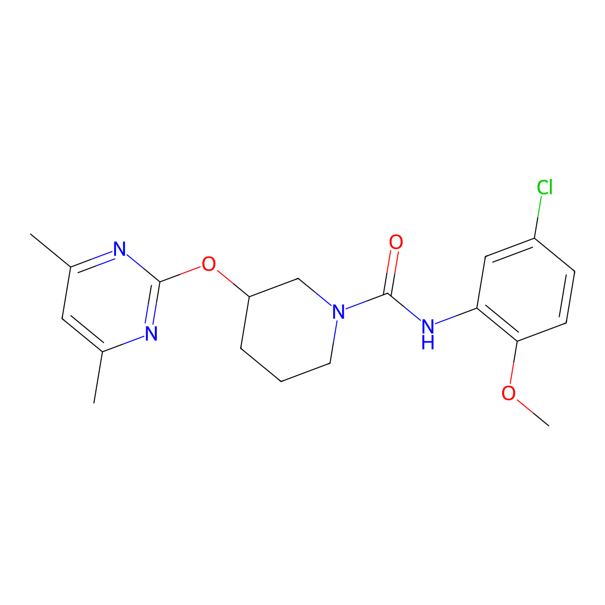 N-(5-chloro-2-methoxyphenyl)-3-[(4,6-dimethylpyrimidin-2-yl)oxy]piperidine-1-carboxamide molecular structure, CAS 2097857-75-3