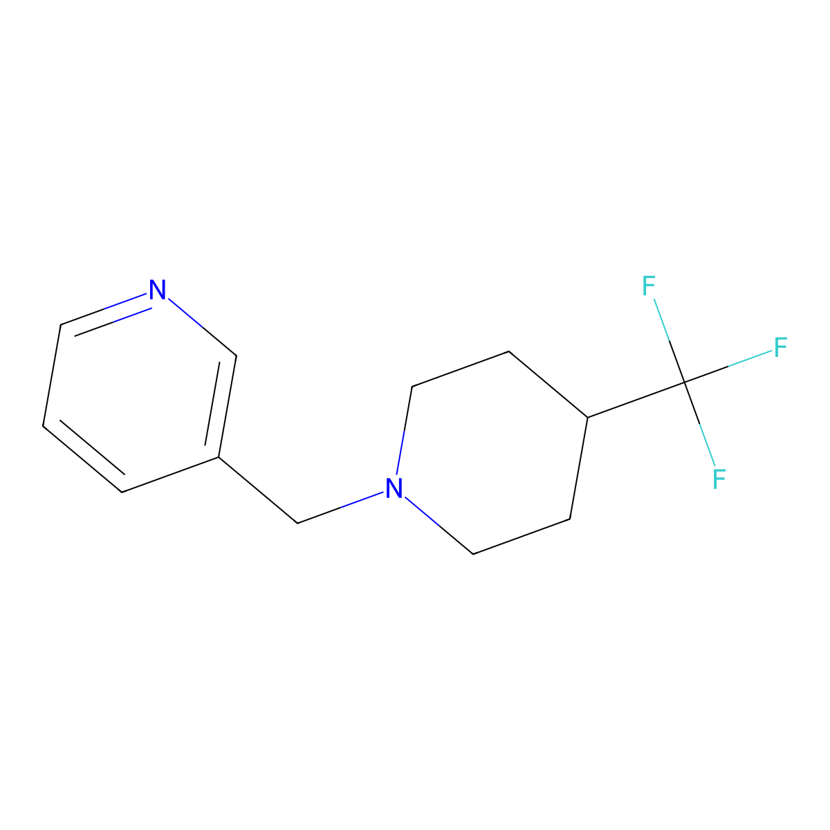 3-{[4-(Trifluoromethyl)piperidin-1-yl]methyl}pyridine molecular structure, CAS 2097857-84-4