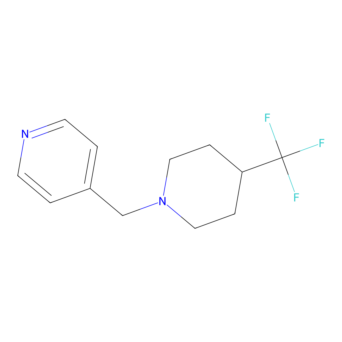 4-{[4-(Trifluoromethyl)piperidin-1-yl]methyl}pyridine molecular structure, CAS 2097857-88-8