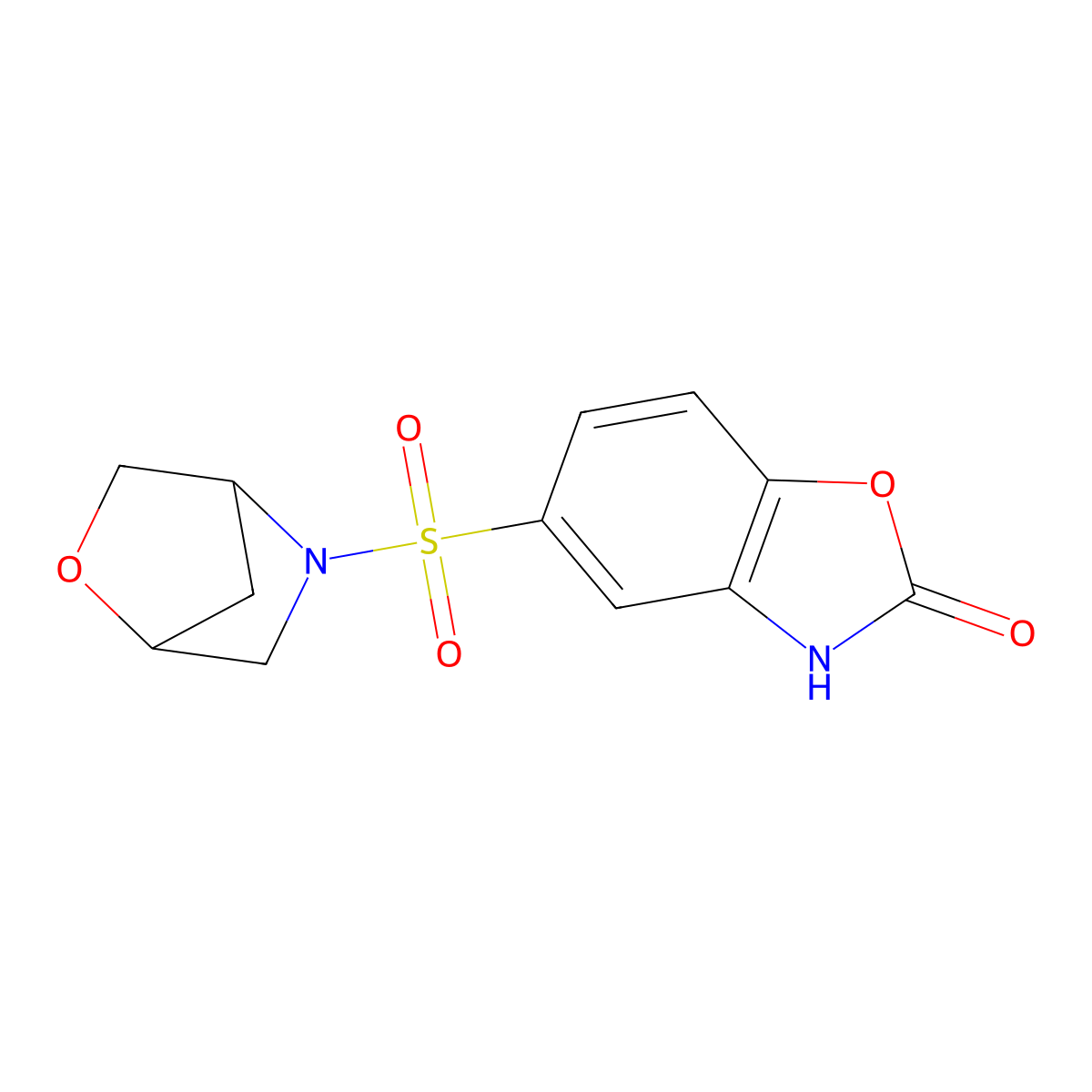 5-(2-oxa-5-azabicyclo[2.2.1]heptan-5-ylsulfonyl)benzo[d]oxazol-2(3H)-one molecular structure, CAS 2097857-93-5