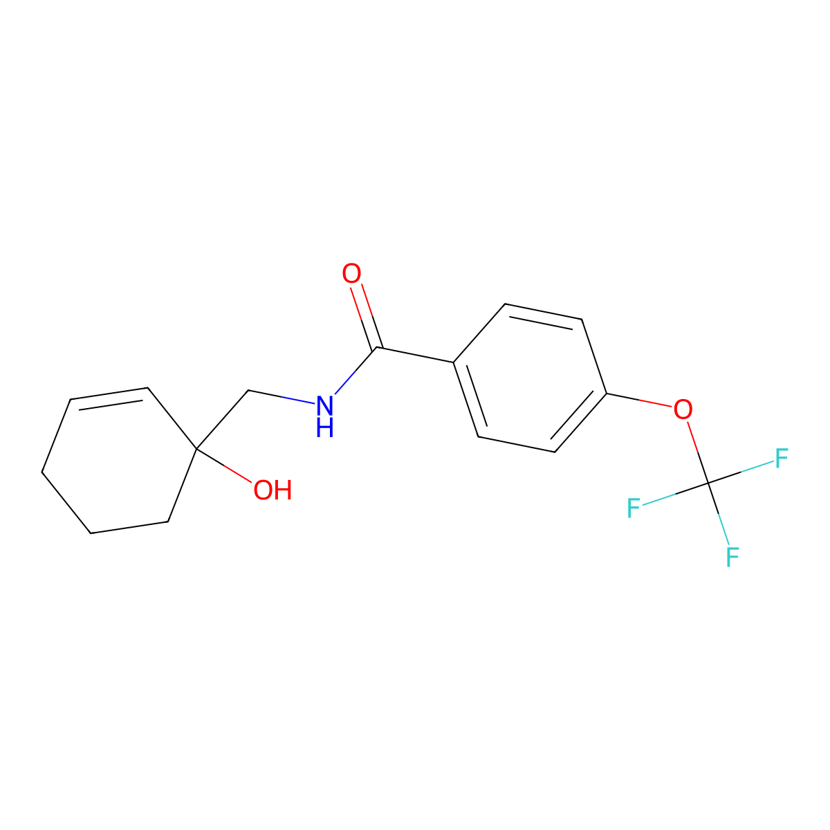 N-[(1-hydroxycyclohex-2-en-1-yl)methyl]-4-(trifluoromethoxy)benzamide molecular structure, CAS 2097858-15-4