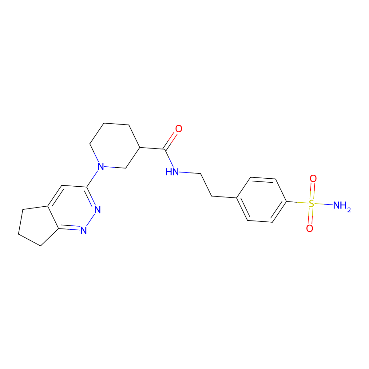 1-{5H,6H,7H-cyclopenta[c]pyridazin-3-yl}-N-[2-(4-sulfamoylphenyl)ethyl]piperidine-3-carboxamide molecular structure, CAS 2097858-55-2