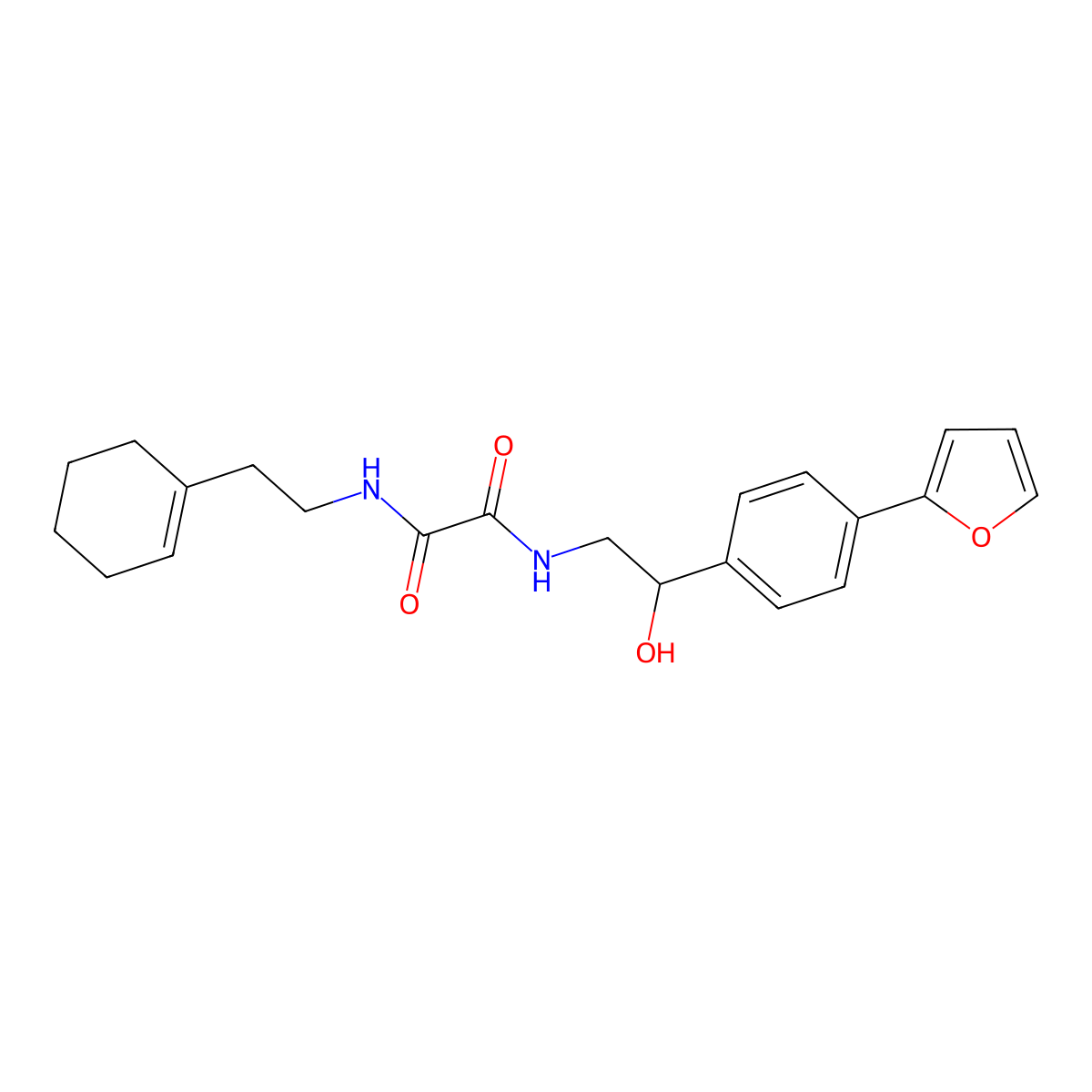 N'-[2-(cyclohex-1-en-1-yl)ethyl]-N-{2-[4-(furan-2-yl)phenyl]-2-hydroxyethyl}ethanediamide molecular structure, CAS 2097858-62-1