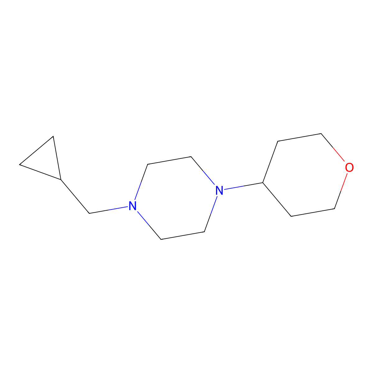 1-(Cyclopropylmethyl)-4-(oxan-4-yl)piperazine molecular structure, CAS 2097858-82-5