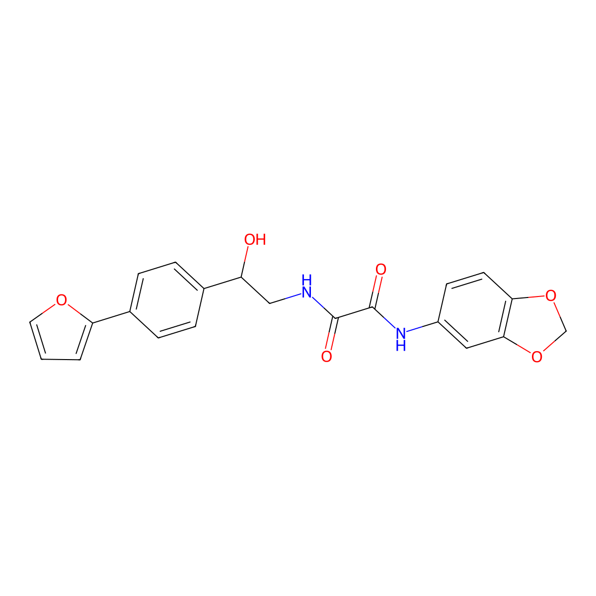 N-(2H-1,3-benzodioxol-5-yl)-N'-{2-[4-(furan-2-yl)phenyl]-2-hydroxyethyl}ethanediamide molecular structure, CAS 2097858-84-7