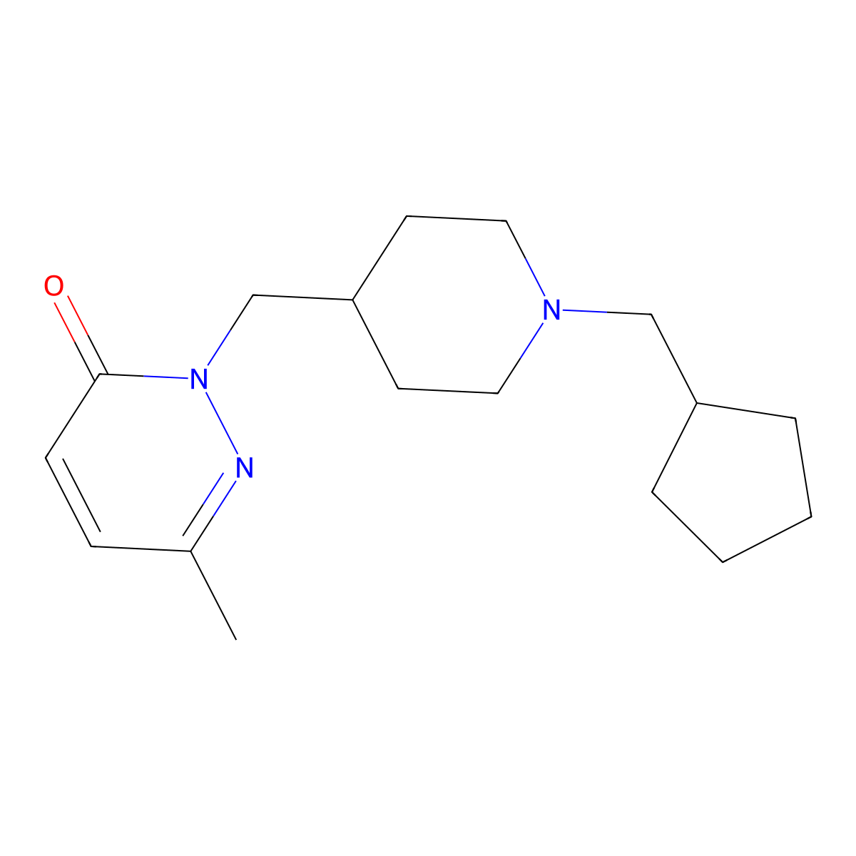 2-{[1-(Cyclopentylmethyl)piperidin-4-yl]methyl}-6-methyl-2,3-dihydropyridazin-3-one molecular structure, CAS 2097858-86-9