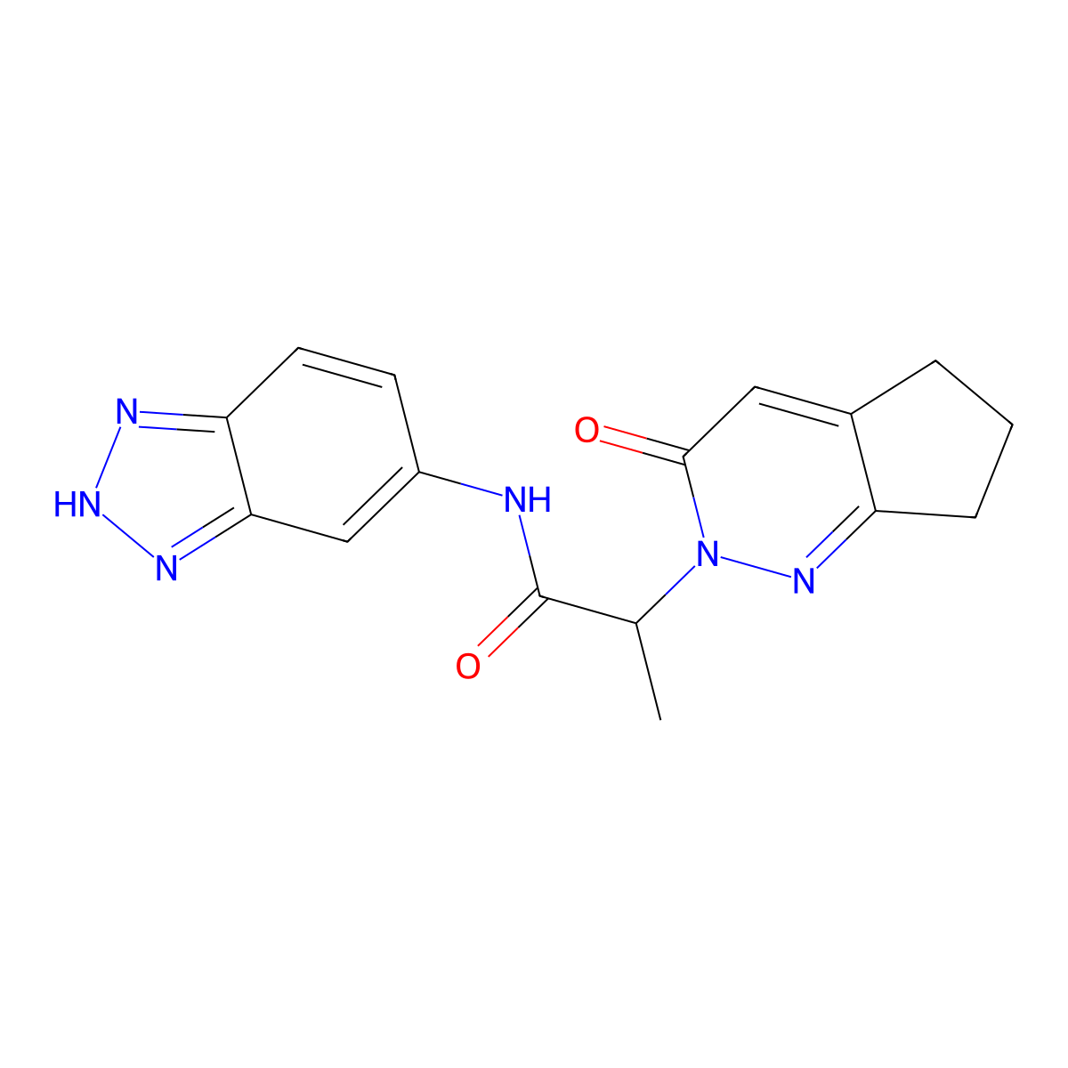 N-(1H-benzo[d][1,2,3]triazol-5-yl)-2-(3-oxo-3,5,6,7-tetrahydro-2H-cyclopenta[c]pyridazin-2-yl)propanamide molecular structure, CAS 2097859-07-7