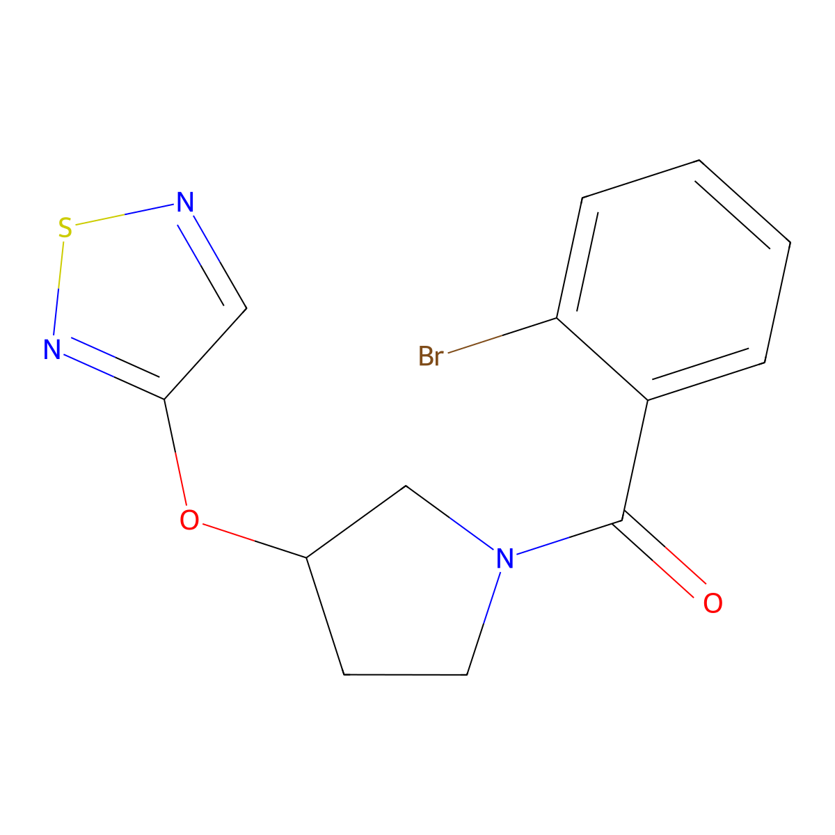 3-{[1-(2-Bromobenzoyl)pyrrolidin-3-yl]oxy}-1,2,5-thiadiazole molecular structure, CAS 2097859-08-8