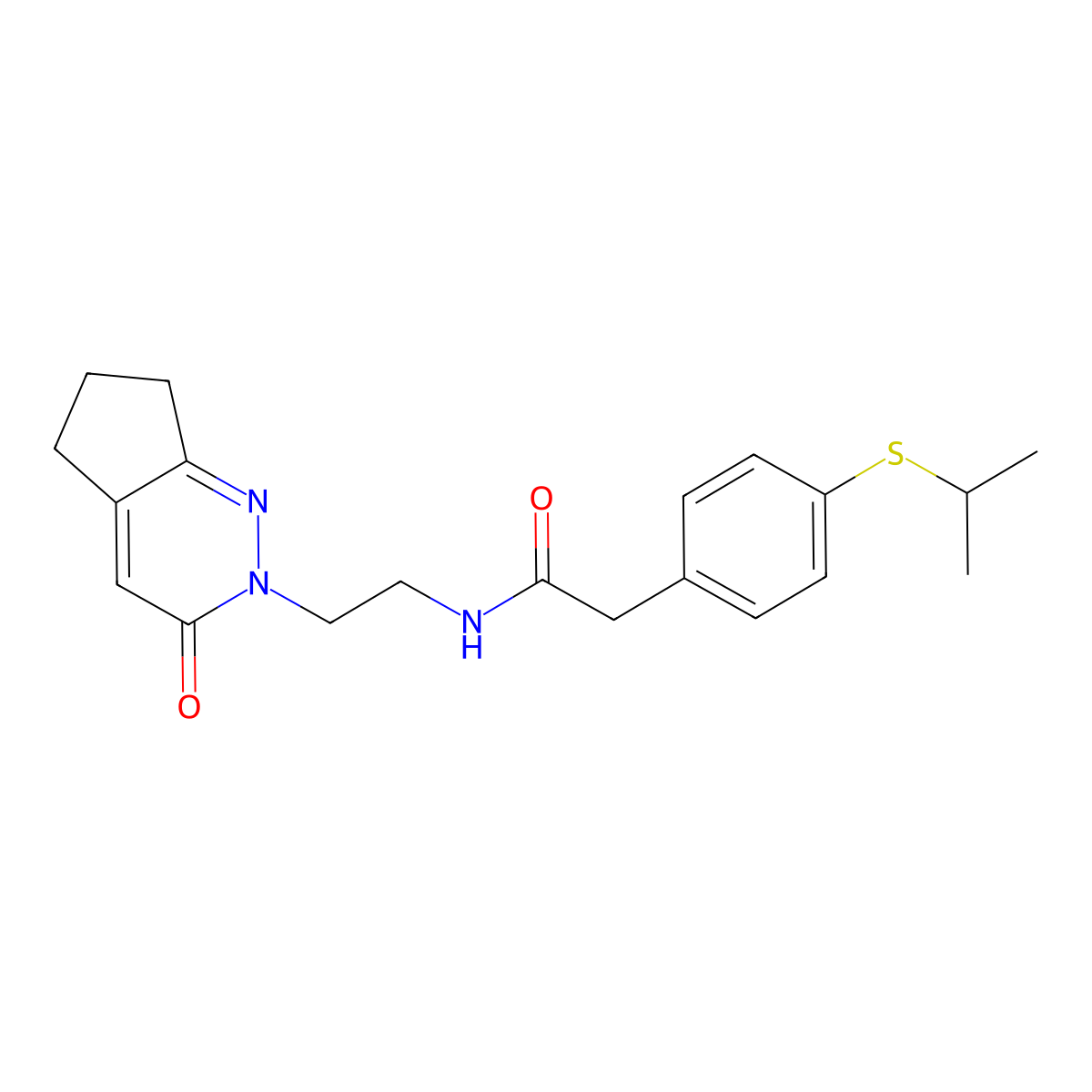 2-(4-(isopropylthio)phenyl)-N-(2-(3-oxo-3,5,6,7-tetrahydro-2H-cyclopenta[c]pyridazin-2-yl)ethyl)acetamide molecular structure, CAS 2097859-18-0