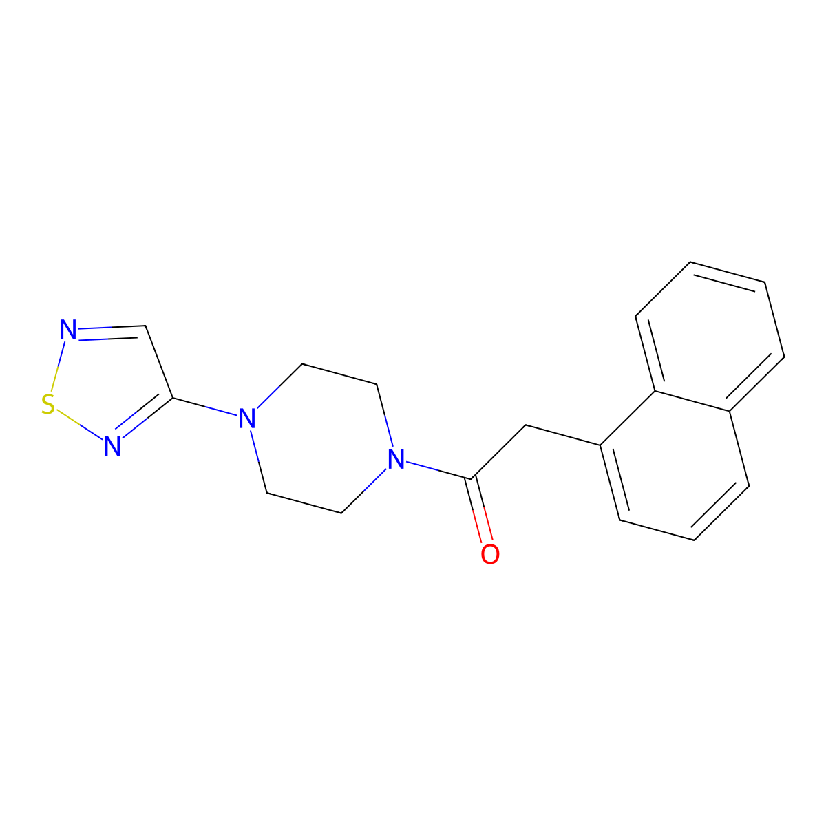 2-(Naphthalen-1-yl)-1-[4-(1,2,5-thiadiazol-3-yl)piperazin-1-yl]ethan-1-one molecular structure, CAS 2097859-20-4