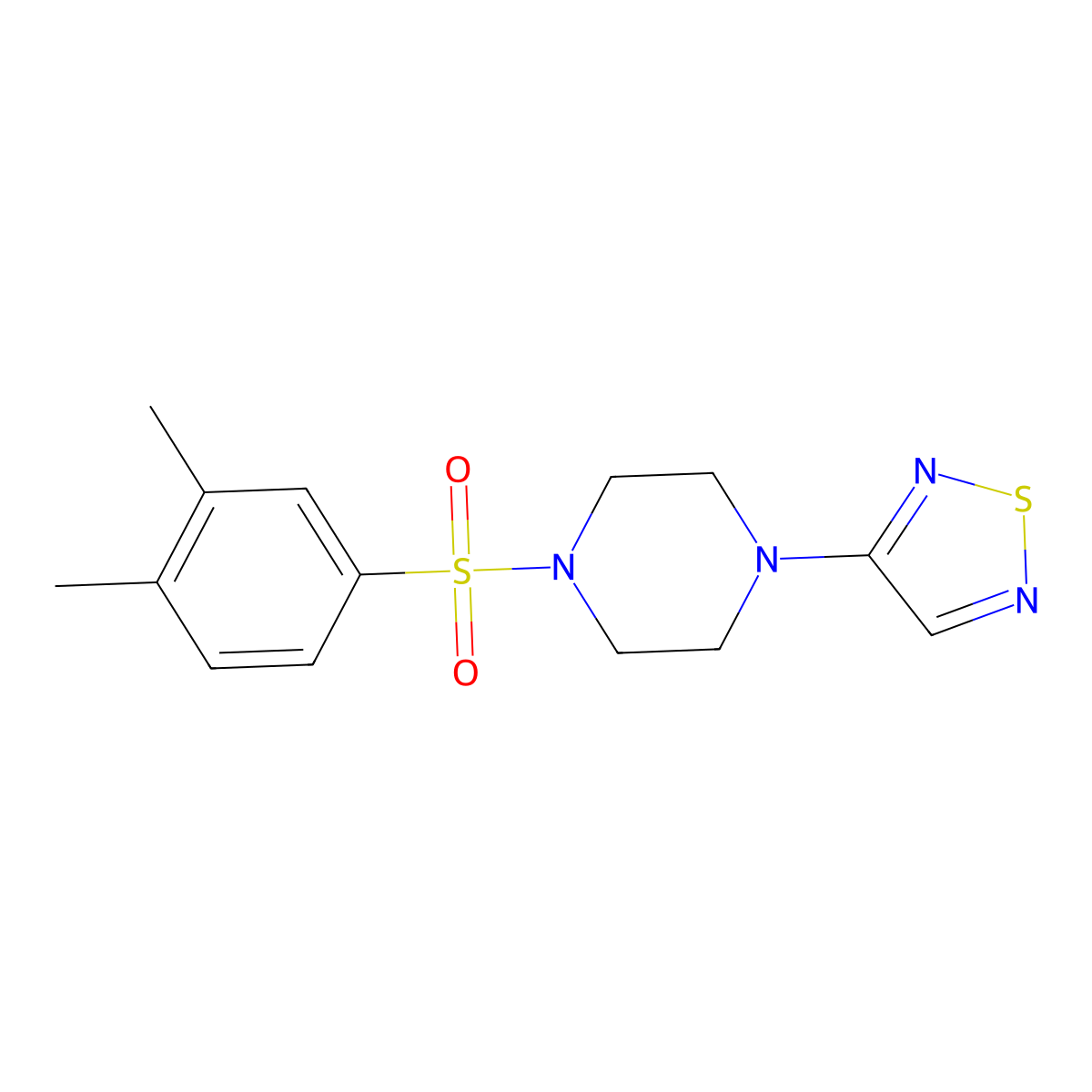 1-(3,4-Dimethylbenzenesulfonyl)-4-(1,2,5-thiadiazol-3-yl)piperazine molecular structure, CAS 2097859-24-8