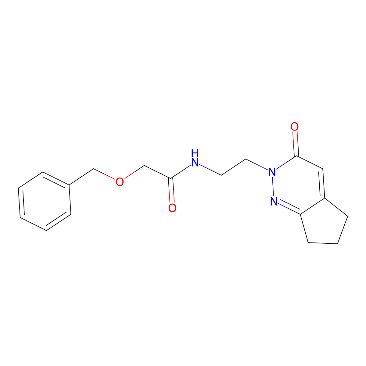 2-(benzyloxy)-N-(2-(3-oxo-3,5,6,7-tetrahydro-2H-cyclopenta[c]pyridazin-2-yl)ethyl)acetamide molecular structure, CAS 2097859-27-1