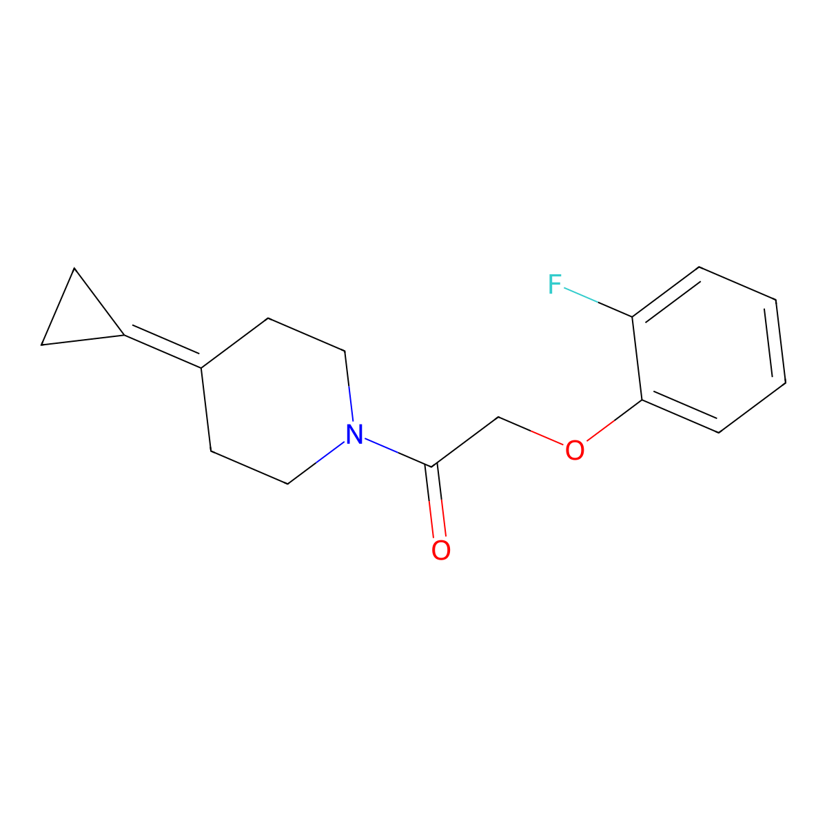 1-(4-Cyclopropylidenepiperidin-1-yl)-2-(2-fluorophenoxy)ethanone molecular structure, CAS 2097859-28-2