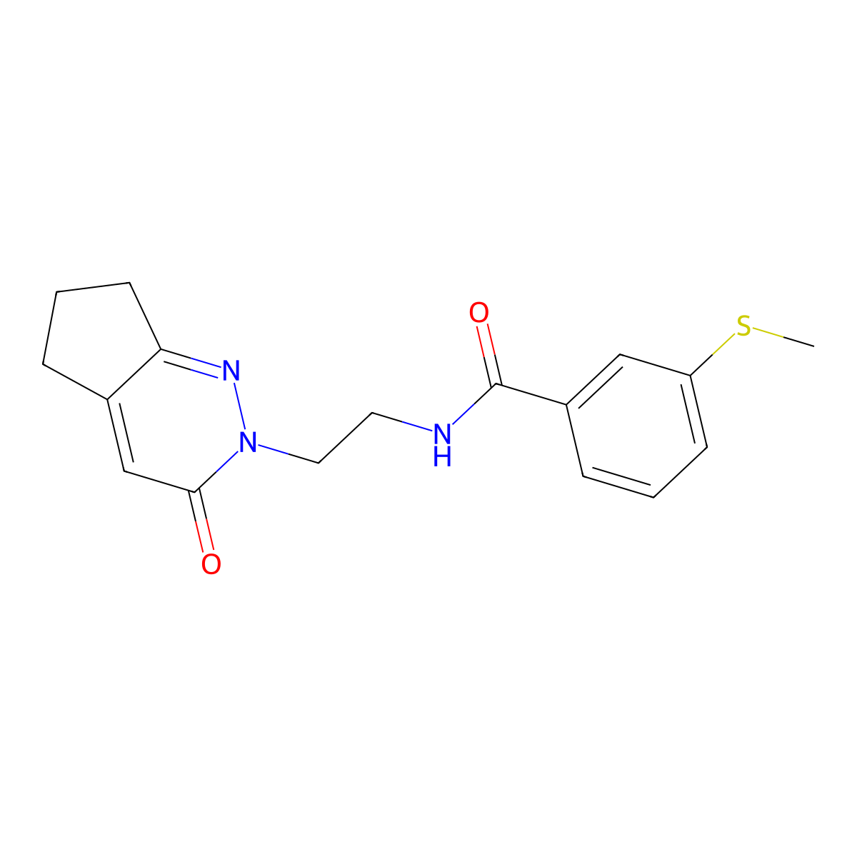 3-(methylthio)-N-(2-(3-oxo-3,5,6,7-tetrahydro-2H-cyclopenta[c]pyridazin-2-yl)ethyl)benzamide molecular structure, CAS 2097859-35-1