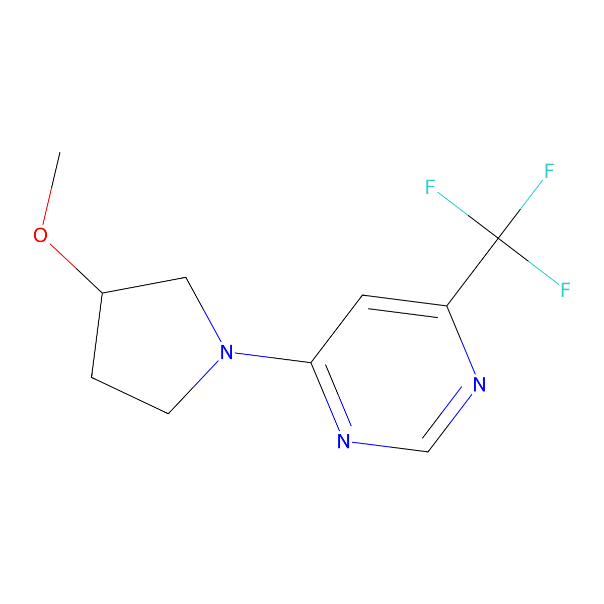 4-(3-Methoxypyrrolidin-1-yl)-6-(trifluoromethyl)pyrimidine molecular structure, CAS 2097859-47-5