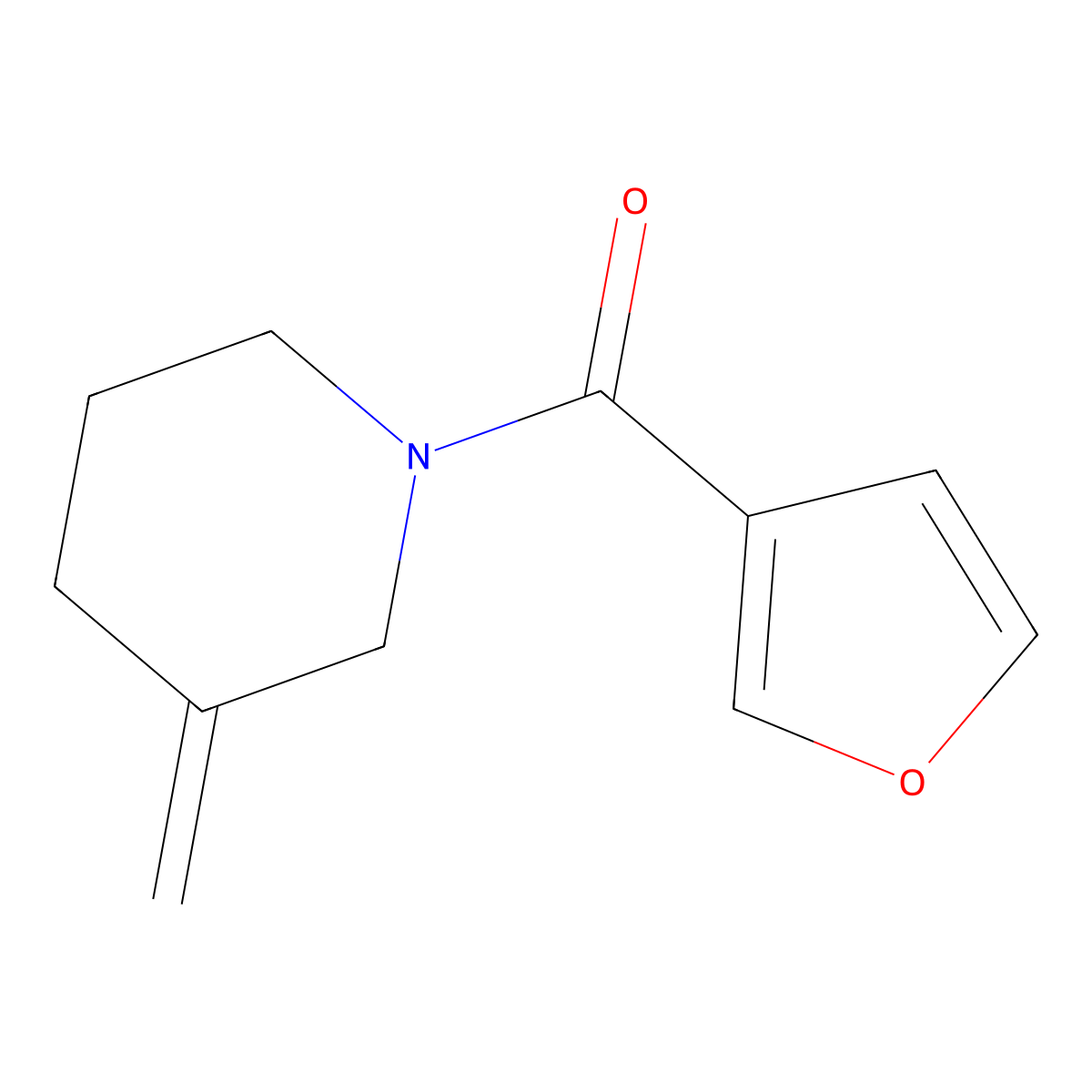 1-(Furan-3-carbonyl)-3-methylidenepiperidine molecular structure, CAS 2097859-52-2