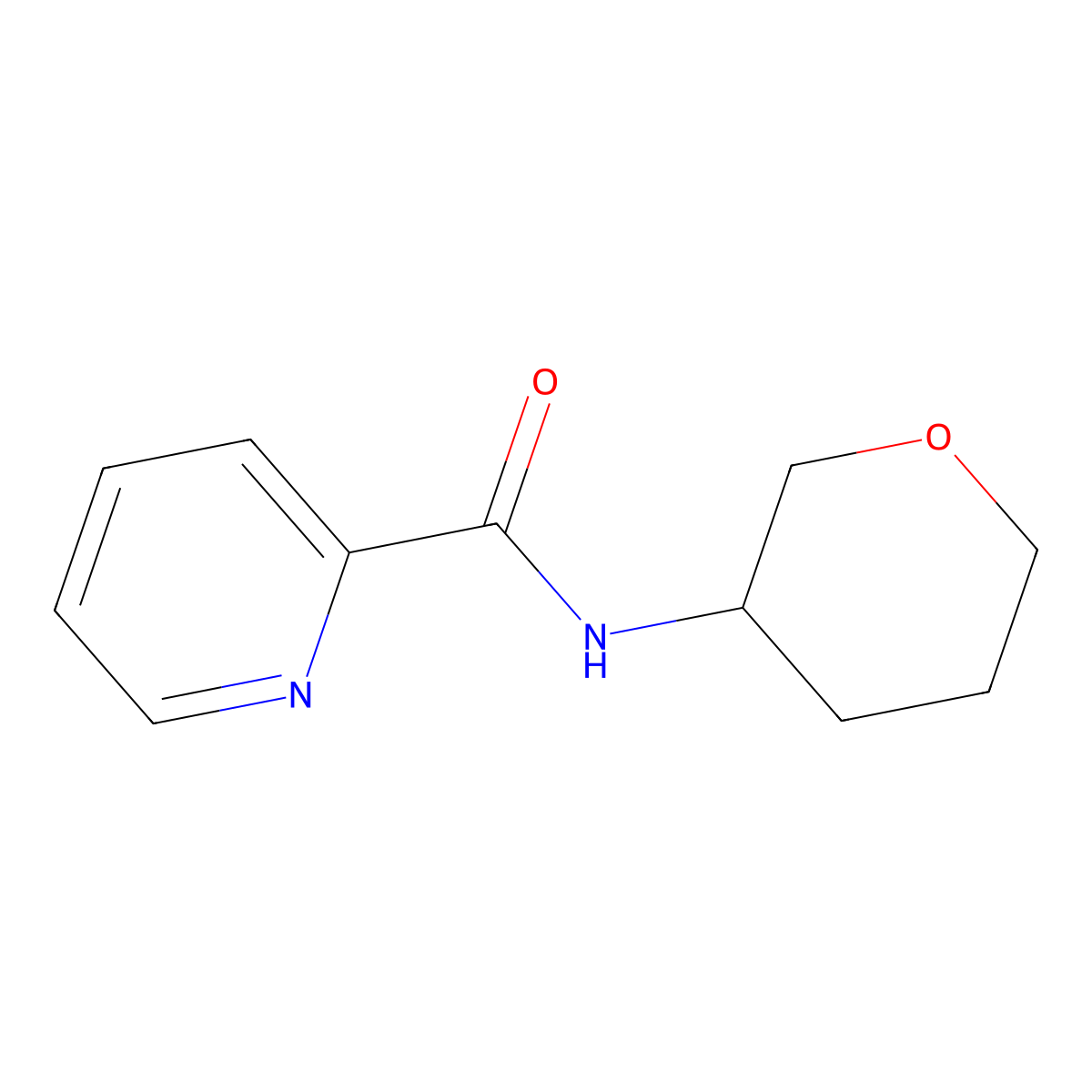 N-(oxan-3-yl)pyridine-2-carboxamide molecular structure, CAS 2097859-54-4