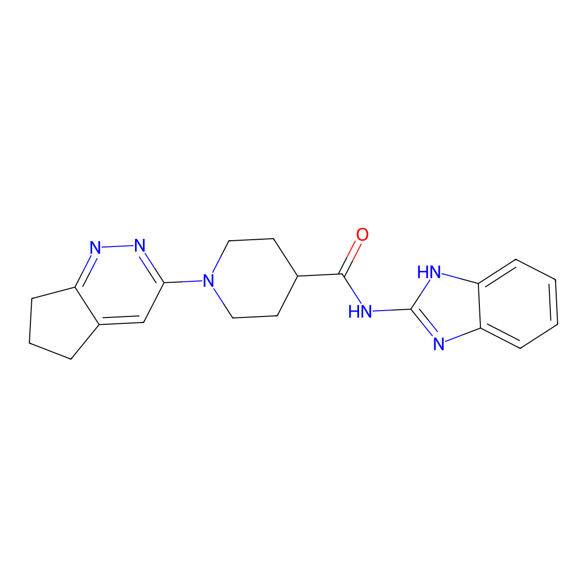 N-(1H-1,3-benzodiazol-2-yl)-1-{5H,6H,7H-cyclopenta[c]pyridazin-3-yl}piperidine-4-carboxamide molecular structure, CAS 2097859-56-6