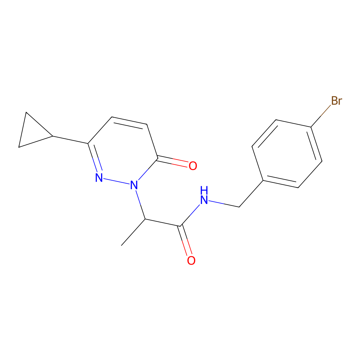 N-(4-bromobenzyl)-2-(3-cyclopropyl-6-oxopyridazin-1(6H)-yl)propanamide molecular structure, CAS 2097859-63-5
