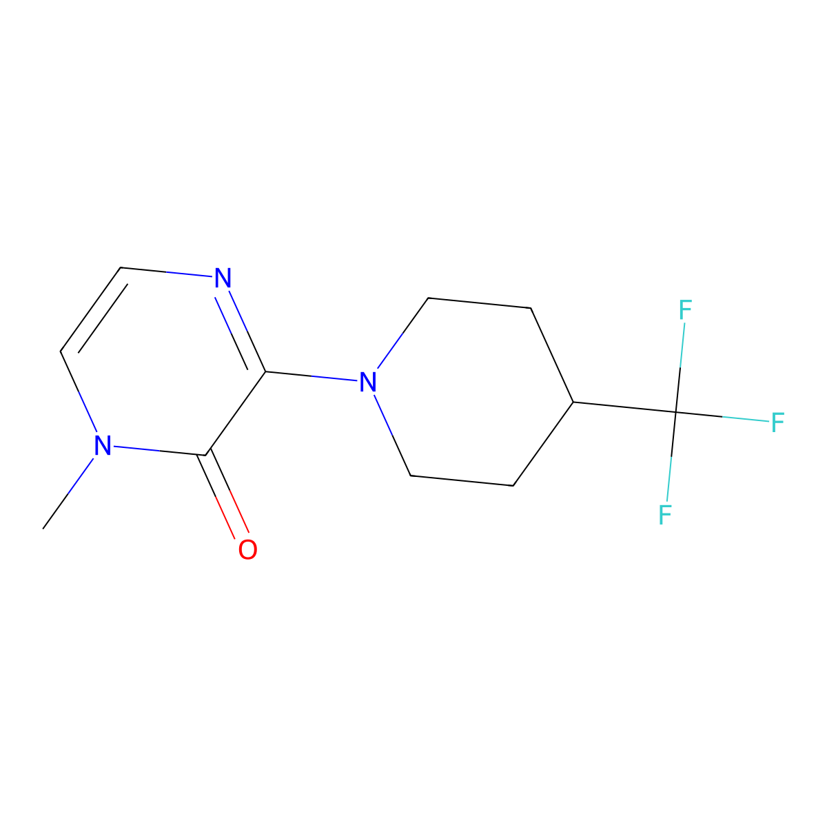 1-Methyl-3-[4-(trifluoromethyl)piperidin-1-yl]-1,2-dihydropyrazin-2-one molecular structure, CAS 2097859-65-7