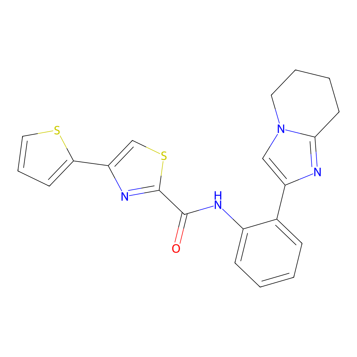 N-(2-(5,6,7,8-tetrahydroimidazo[1,2-a]pyridin-2-yl)phenyl)-4-(thiophen-2-yl)thiazole-2-carboxamide molecular structure, CAS 2097859-82-8