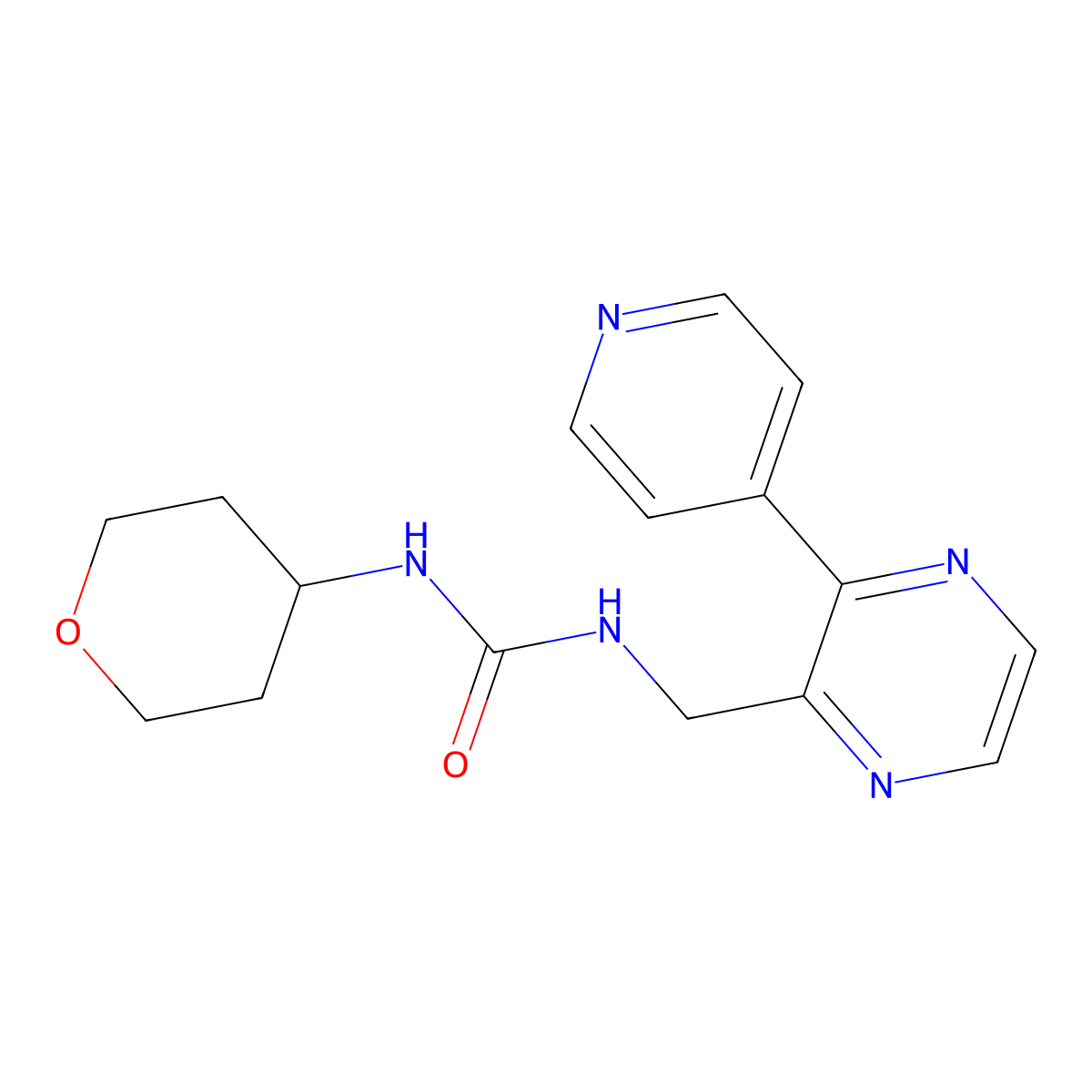 1-(Oxan-4-yl)-3-{[3-(pyridin-4-yl)pyrazin-2-yl]methyl}urea molecular structure, CAS 2097860-05-2