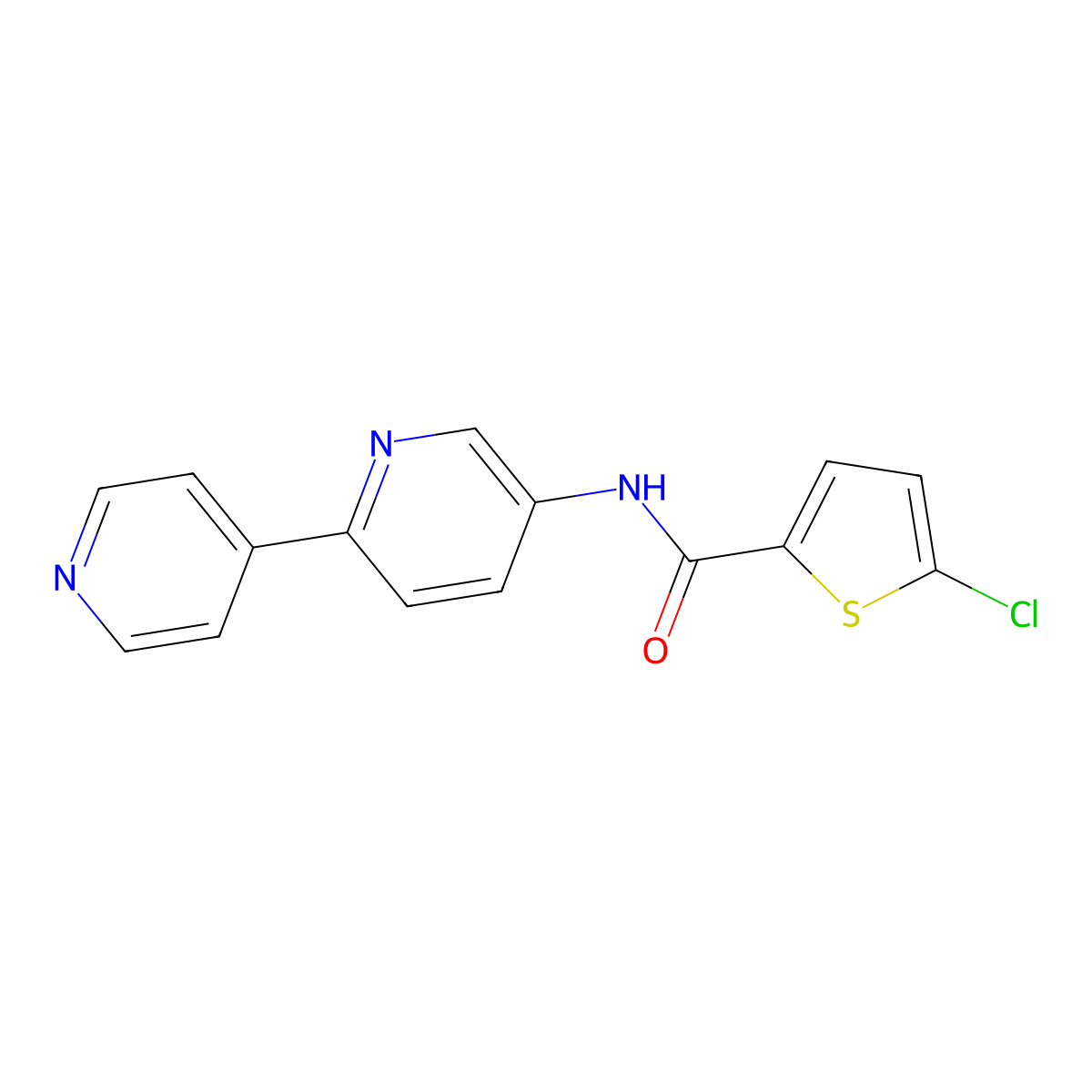 N-{[2,4'-bipyridine]-5-yl}-5-chlorothiophene-2-carboxamide molecular structure, CAS 2097860-07-4