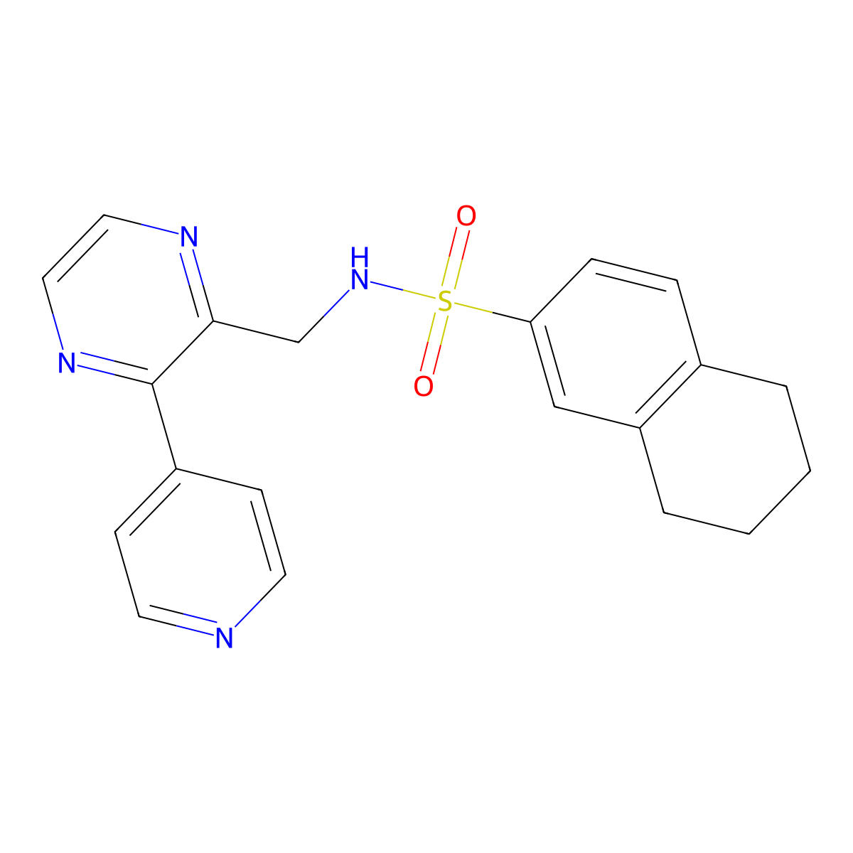 N-{[3-(pyridin-4-yl)pyrazin-2-yl]methyl}-5,6,7,8-tetrahydronaphthalene-2-sulfonamide molecular structure, CAS 2097860-08-5