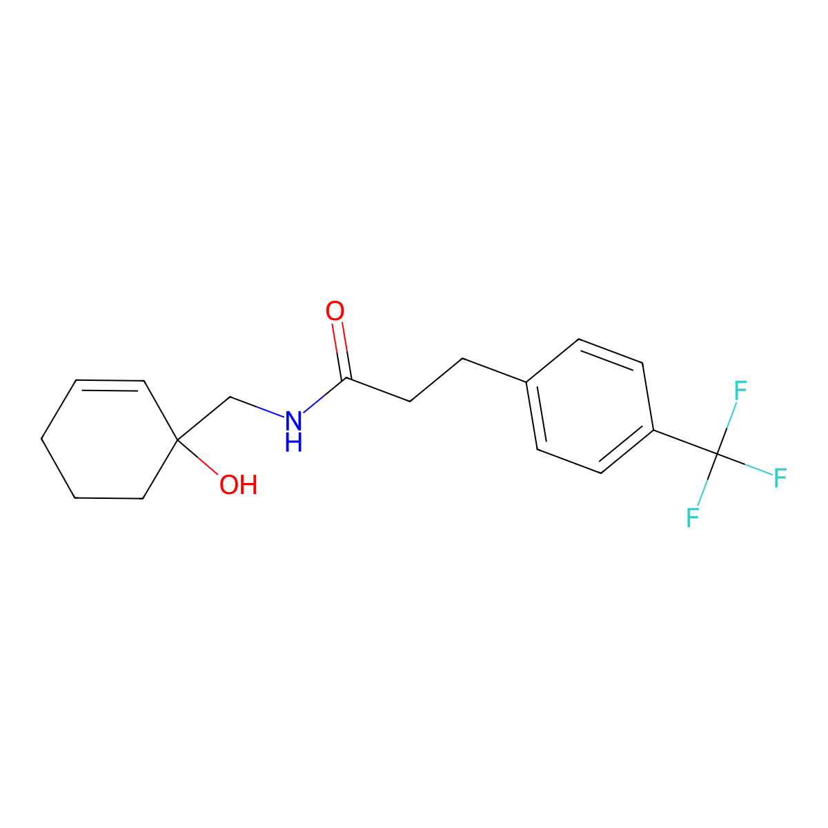N-[(1-hydroxycyclohex-2-en-1-yl)methyl]-3-[4-(trifluoromethyl)phenyl]propanamide molecular structure, CAS 2097860-11-0