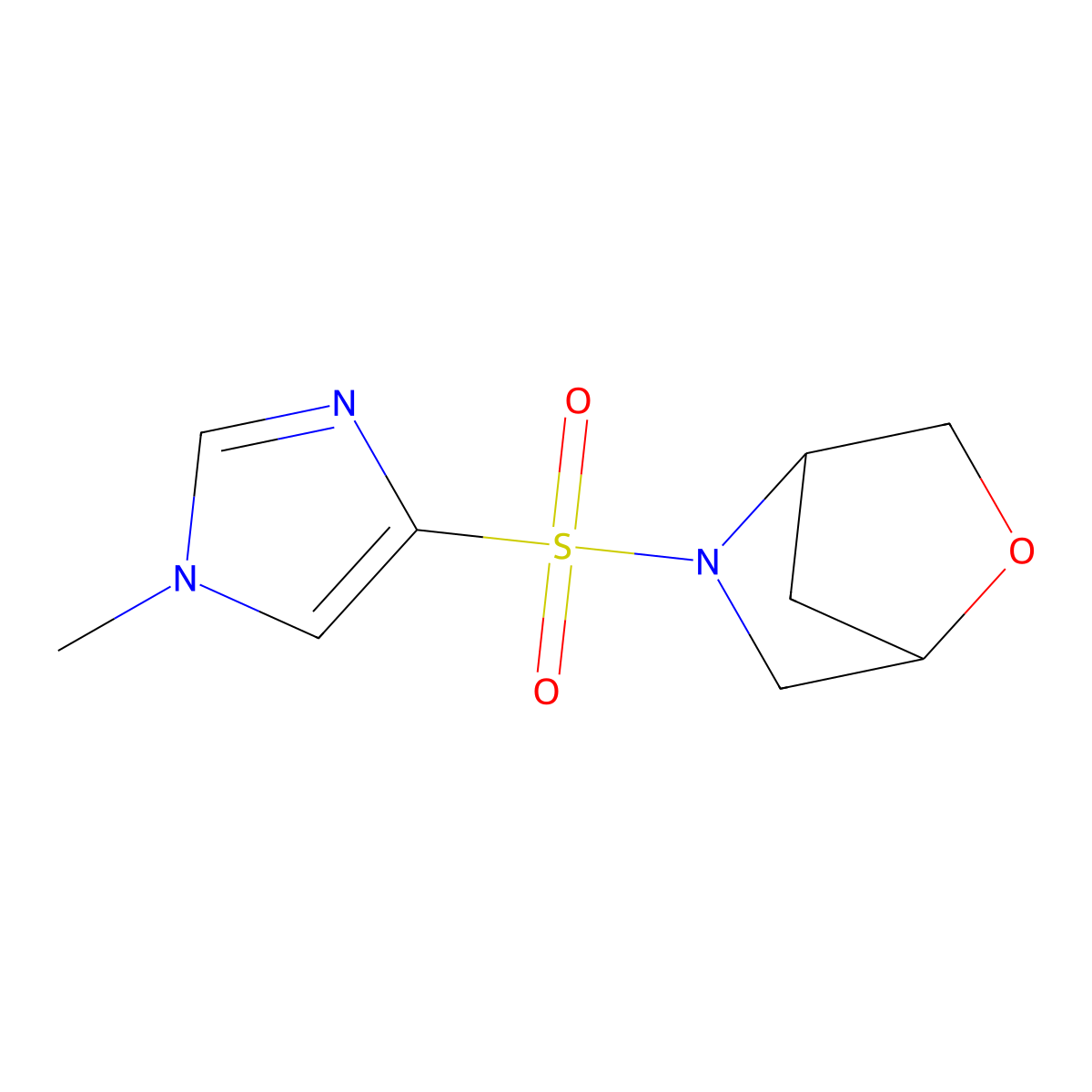 5-[(1-methyl-1H-imidazol-4-yl)sulfonyl]-2-oxa-5-azabicyclo[2.2.1]heptane molecular structure, CAS 2097860-13-2