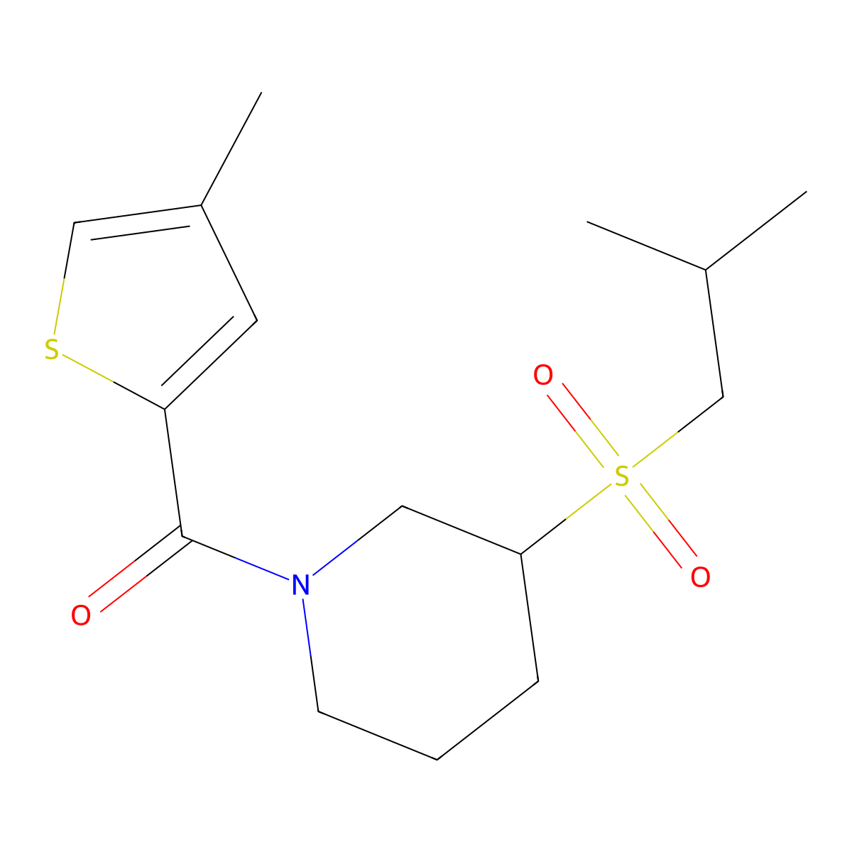 3-(2-Methylpropanesulfonyl)-1-(4-methylthiophene-2-carbonyl)piperidine molecular structure, CAS 2097860-15-4