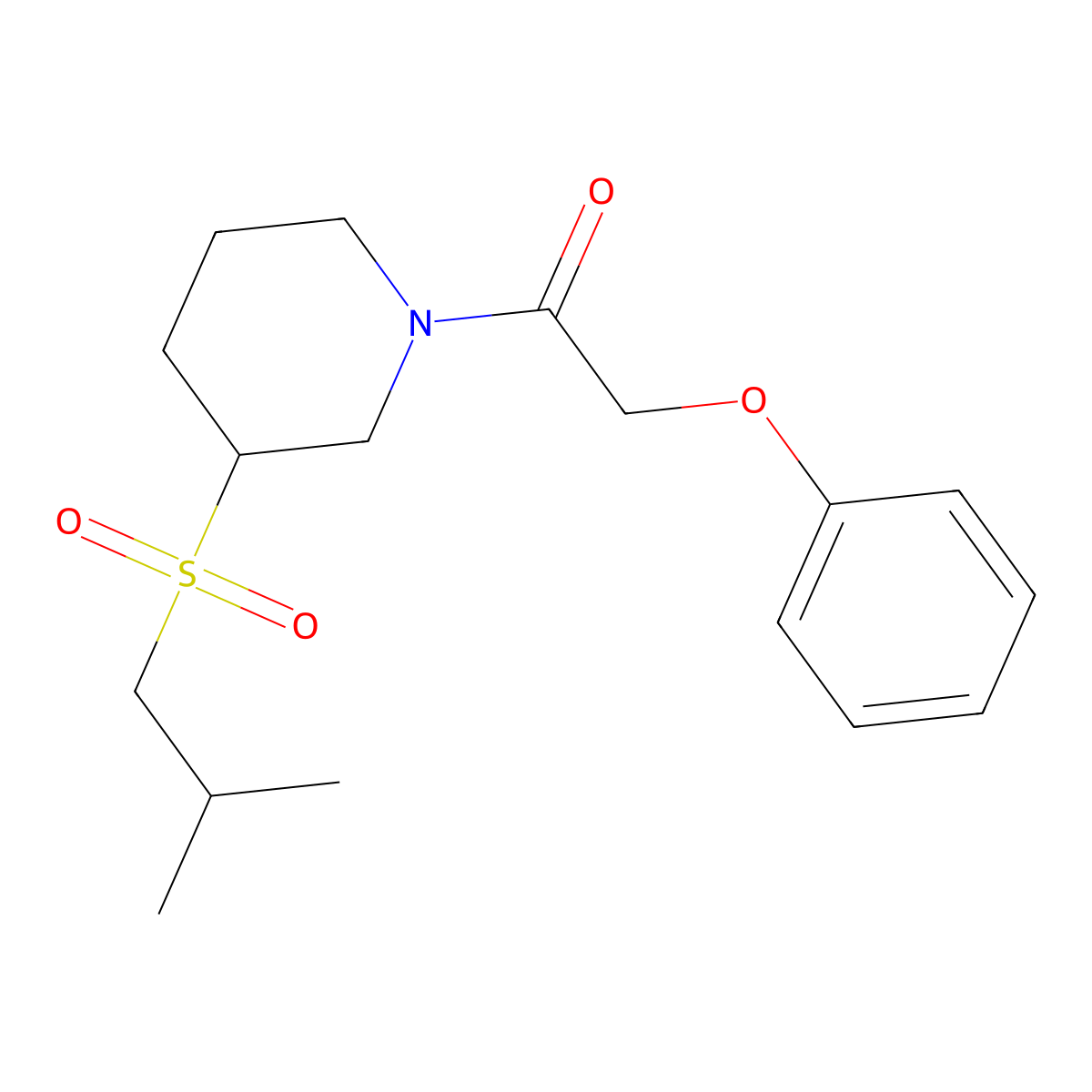 1-[3-(2-Methylpropanesulfonyl)piperidin-1-yl]-2-phenoxyethan-1-one molecular structure, CAS 2097860-29-0