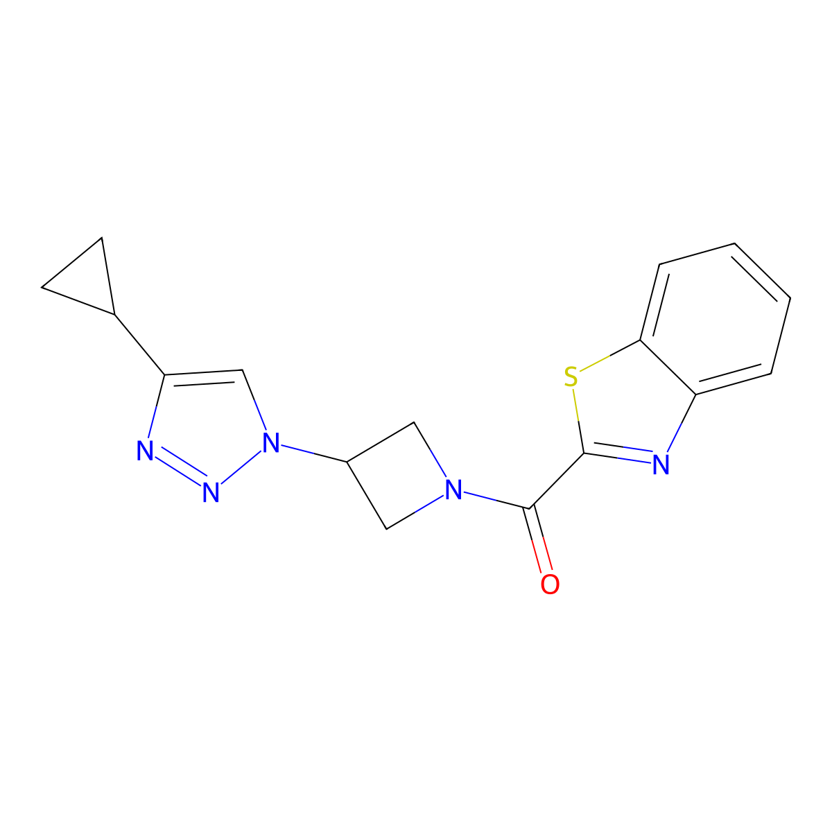 benzo[d]thiazol-2-yl(3-(4-cyclopropyl-1H-1,2,3-triazol-1-yl)azetidin-1-yl)methanone molecular structure, CAS 2097860-31-4