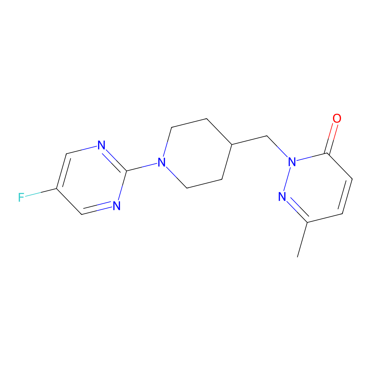 2-{[1-(5-Fluoropyrimidin-2-yl)piperidin-4-yl]methyl}-6-methyl-2,3-dihydropyridazin-3-one molecular structure, CAS 2097860-54-1