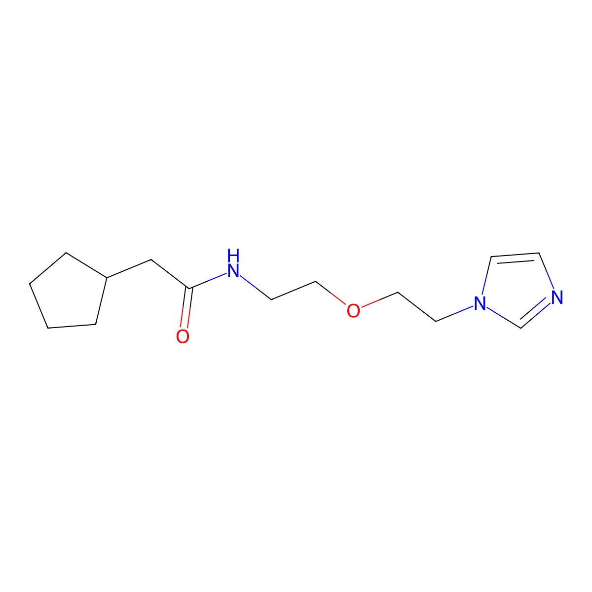 2-cyclopentyl-N-{2-[2-(1H-imidazol-1-yl)ethoxy]ethyl}acetamide molecular structure, CAS 2097860-57-4