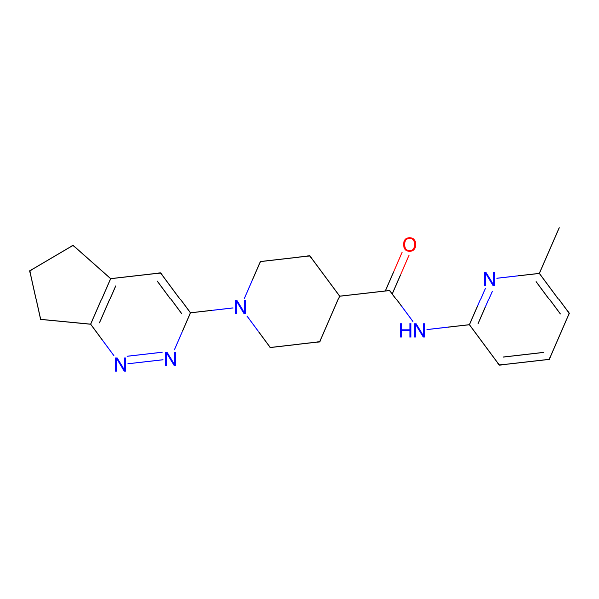 1-{5H,6H,7H-cyclopenta[c]pyridazin-3-yl}-N-(6-methylpyridin-2-yl)piperidine-4-carboxamide molecular structure, CAS 2097860-66-5