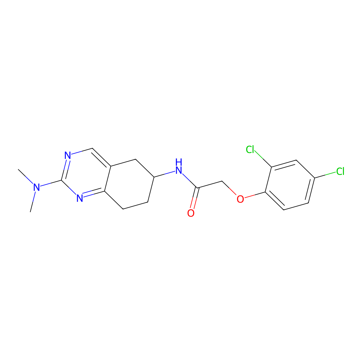2-(2,4-dichlorophenoxy)-N-[2-(dimethylamino)-5,6,7,8-tetrahydroquinazolin-6-yl]acetamide molecular structure, CAS 2097860-72-3