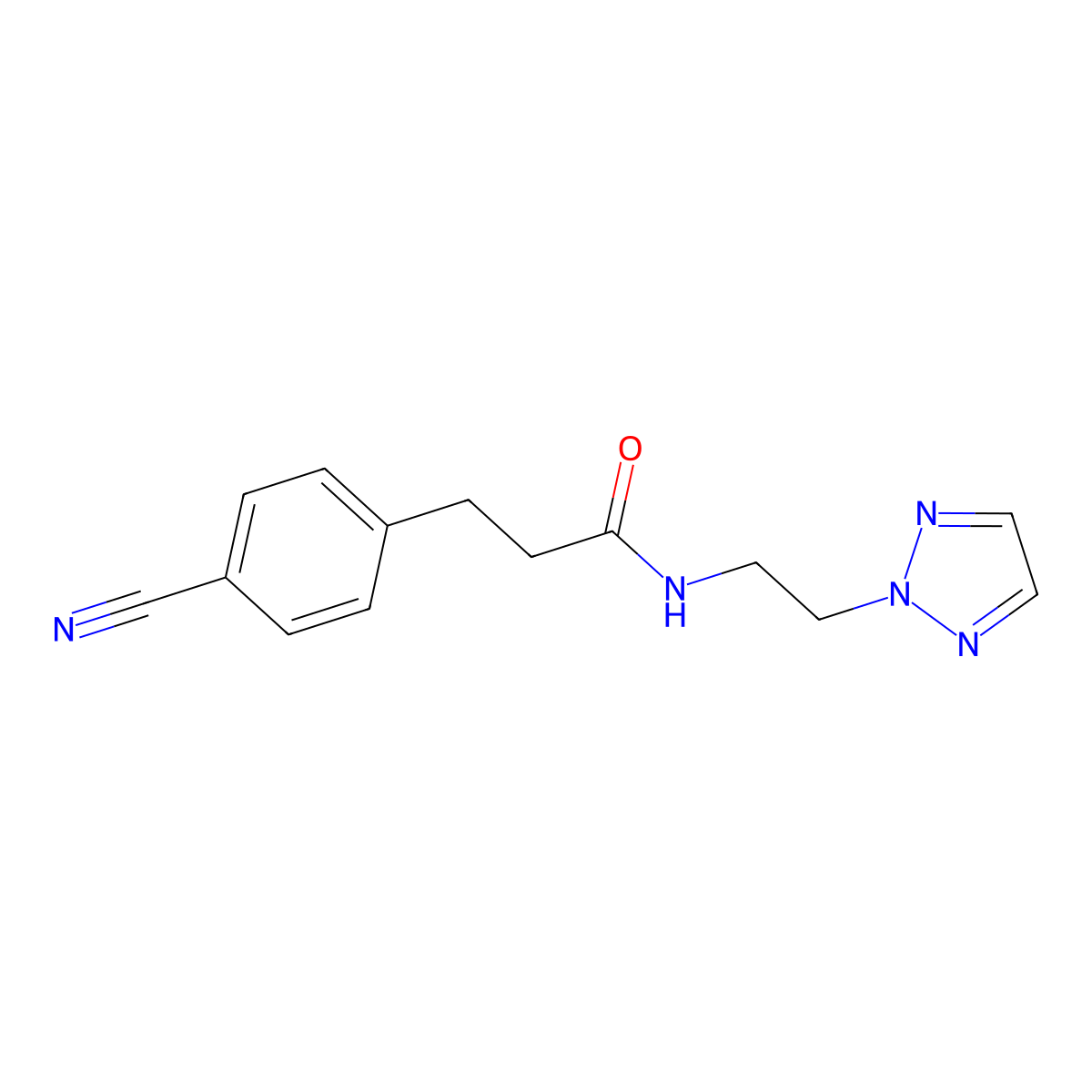 N-(2-(2H-1,2,3-triazol-2-yl)ethyl)-3-(4-cyanophenyl)propanamide molecular structure, CAS 2097860-79-0